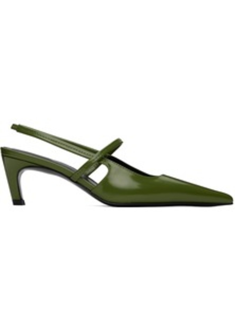 Totême TOTEME Green 'The Sharp Slingback' Heels