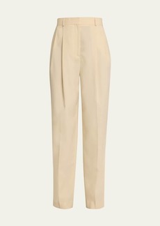 Totême Toteme Mid-Rise Double-Pleated Straight-Leg Tailored Trousers