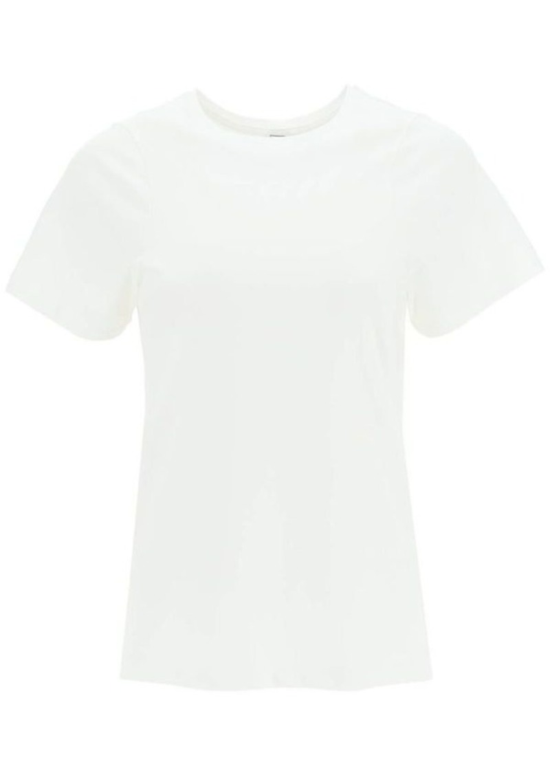 Totême Toteme monogram-embroidered curved t-shirt