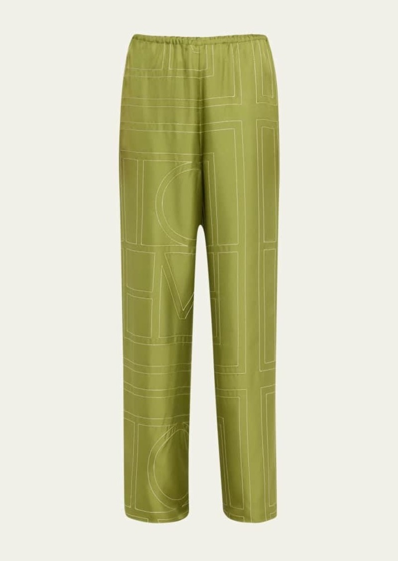 Totême Toteme Monogram Silk Pajama Bottoms