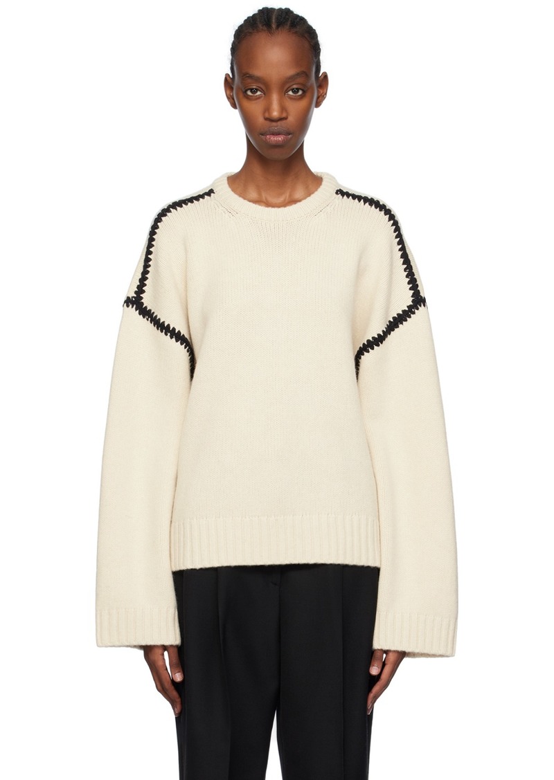 Totême TOTEME Off-White Embroidered Sweater
