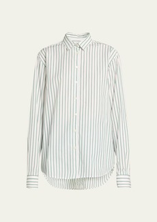 Totême Toteme Signature Stripe Poplin Oversized Button Up Shirt