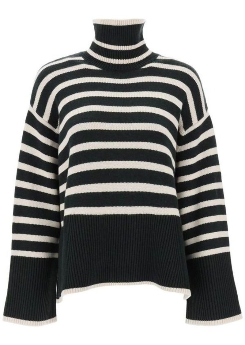 Totême Toteme striped wool and cotton turtleneck sweater