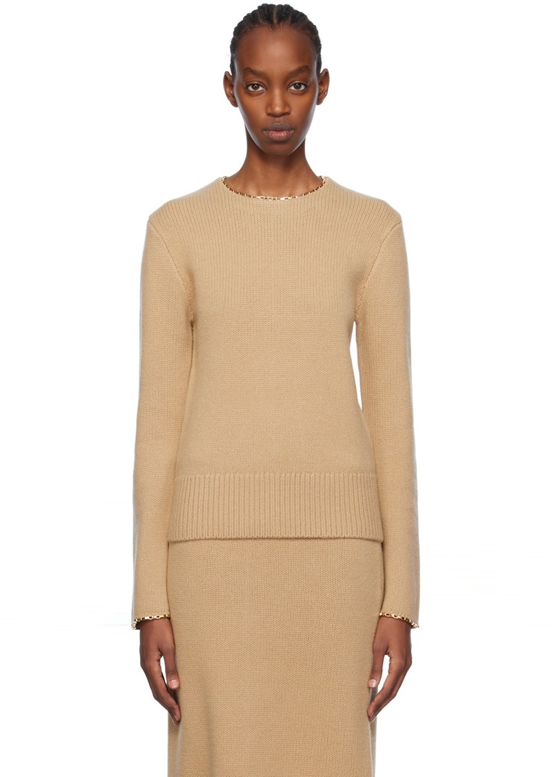 Totême TOTEME Tan Chain-Edge Wool Sweater