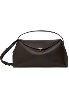 Totême TOTEME Taupe T-Lock Leather Top Handle Bag