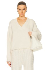 Totême Toteme V Neck Wool Cashmere Knit Sweater