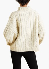Totême - Mélange cable-knit wool-blend turtleneck sweater - Neutral - XS