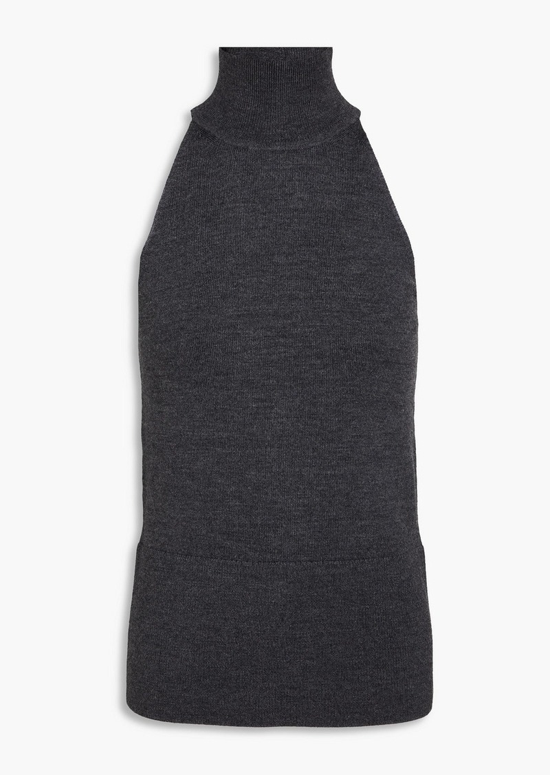 Totême - Ribbed wool-blend turtleneck top - Gray - L