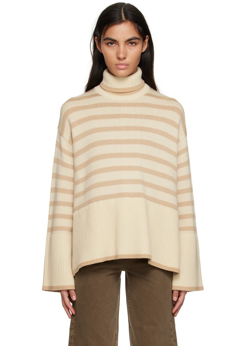 Totême TOTEME Beige Striped Turtleneck