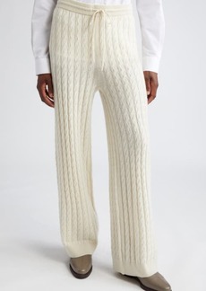 Totême TOTEME Cable Knit Wide Leg Wool & Cashmere Pants