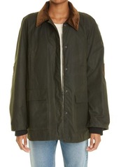 Totême Country Waxed Cotton Canvas Jacket in Forest at Nordstrom