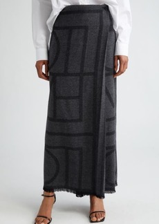 Totême TOTEME Monogram Wool Maxi Skirt
