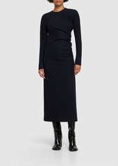 Totême Twisted Flannel Wool Blend Midi Dress