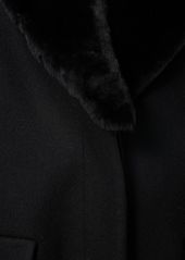 Totême Wool Blend Long Coat W/shearling Collar