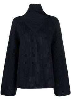 Totême wrap-neck ribbed wool jumper