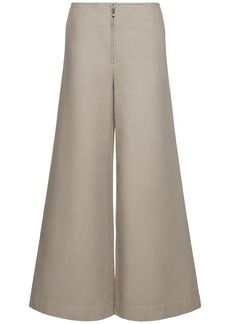 Totême Zipped Organic Cotton Wide Pants