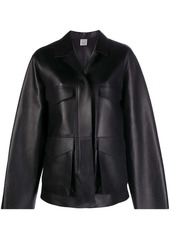 Totême zipped wide-sleeve leather jacket