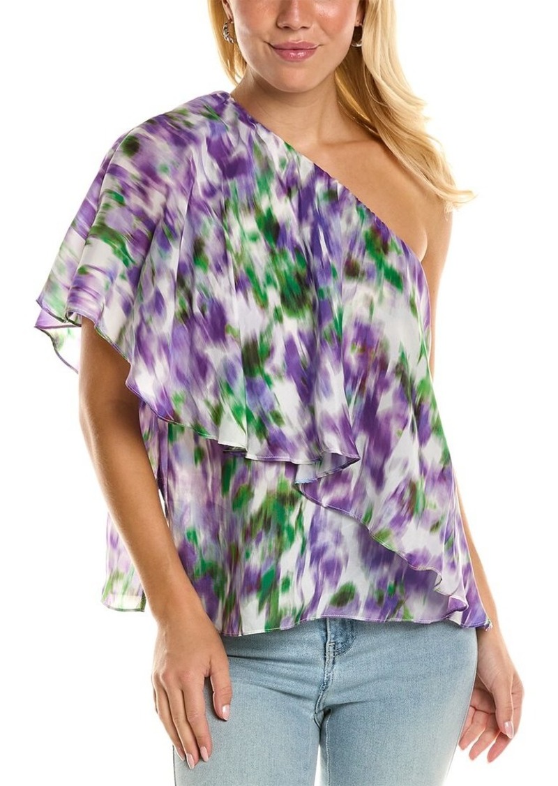 Tracy Reese One-Shoulder Cascade Blouse