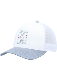 Men's Travis Mathew White Address Unknown Trucker Adjustable Hat - White
