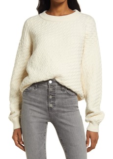 Treasure & Bond Cable Knit Sweater in Ivory Birch at Nordstrom