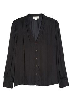 Treasure & Bond Front Button Blouse in Black at Nordstrom Rack