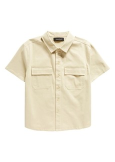 Treasure & Bond Kids' Short Sleeve Cotton Button-Up Utility Shirt