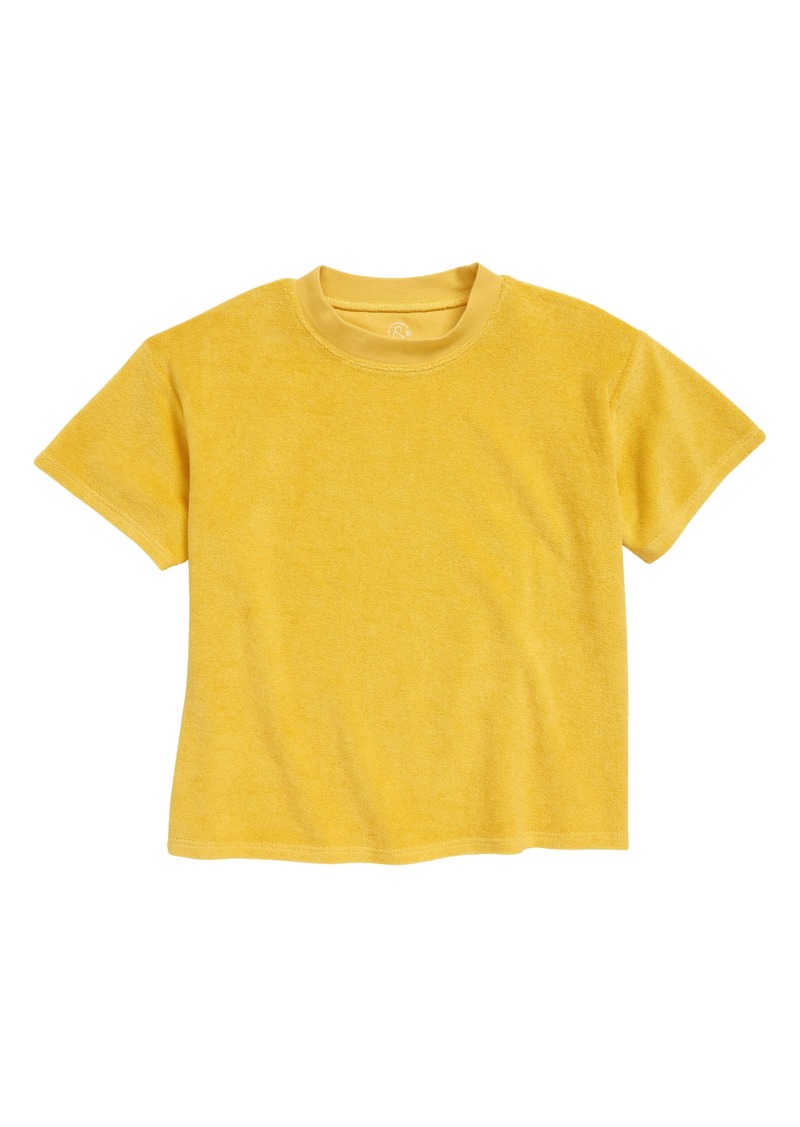 Treasure & Bond Kids' Short Sleeve Terry Cloth T-Shirt in Yellow Bamboo at Nordstrom Rack