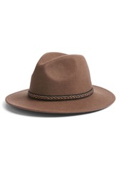 Treasure & Bond Metallic Trim Panama Hat in Brown Chocolate Combo at Nordstrom Rack