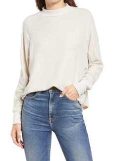Treasure & Bond Thermal Inset Mock Neck Top in Beige Oatmeal Light Heather at Nordstrom