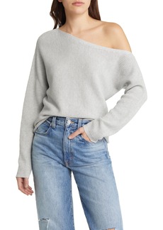 Treasure & Bond Thermal Knit One-Shoulder Sweater in Grey Light Heather at Nordstrom Rack