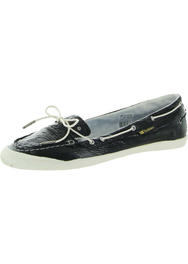 Tretorn Sunniva Patent Womens Crinkled Patent Lightweight Boat Shoes