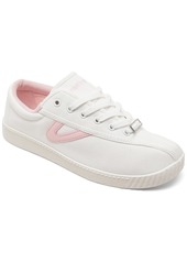 Tretorn Women's Nylite Canvas Casual Sneakers from Finish Line - White/pink