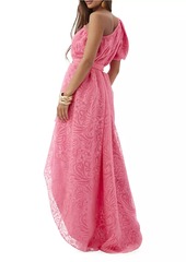 Trina Turk Afloat One-Shoulder Lace High-Low Dress