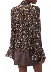 Trina Turk Alora Leopard Tieneck Blouse