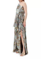 Trina Turk Amida Floral Silk-Blend One-Shoulder Maxi Dress