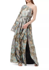 Trina Turk Amida Floral Silk-Blend One-Shoulder Maxi Dress