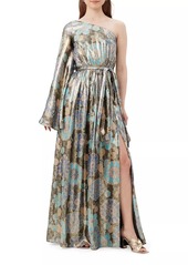 Trina Turk Amida Floral Silk-Blend One-Shoulder Maxi Dress