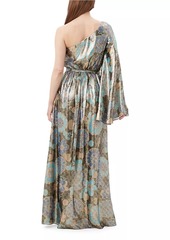 Trina Turk Amida Floral Silk-Blend One-Shoulder Maxi Dress