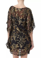 Trina Turk Anissa Metallic Burnout Mini Caftan