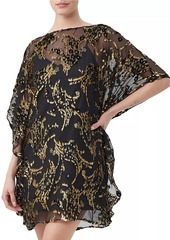 Trina Turk Anissa Metallic Burnout Mini Caftan