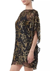 Trina Turk Anissa Metallic Burnout Mini Caftan