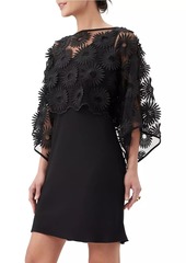 Trina Turk Asahi Embroidered Three-Quarter-Length Sleeve Minidress