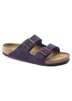 Trina Turk Birkenstock USA  WOMEN'S ARIZONA SOFT FOOTBED BLACKBERRY SUEDE SANDAL / BLACKBERRY