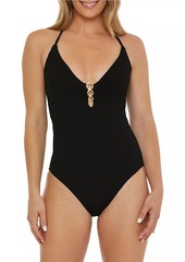 Trina Turk Black Sands Maillot One-Piece Swimsuit