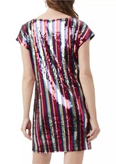 Trina Turk Breene Striped Sequined Minidress