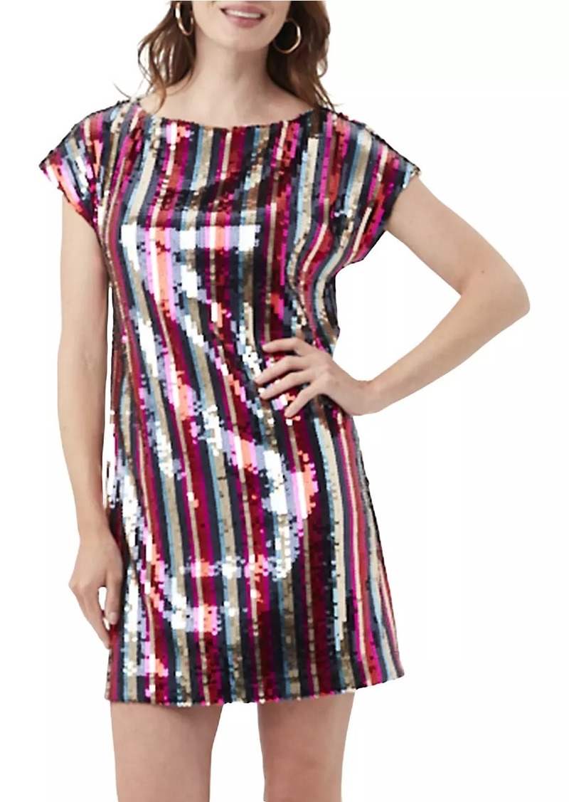 Trina Turk Breene Striped Sequined Minidress