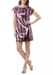 Trina Turk Breene Striped Sequined Minidress