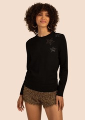 TRINA TURK  CELESTE CREWNECK / BLACK MULTI