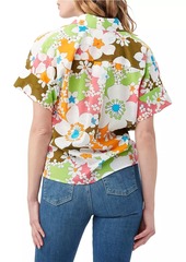 Trina Turk Coty Floral Cotton Tucked Shirt