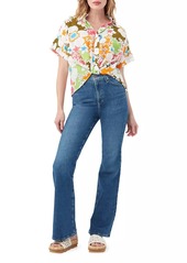 Trina Turk Coty Floral Cotton Tucked Shirt